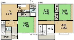 杉並町22番1棟2戸(スギナミチョウニジュウニバンヒトムネニコ)【1階】の間取り